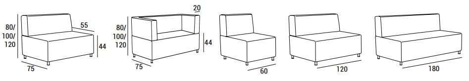 Модульный тканевый диван с огнестойкой обивкой Domingo Salotti Плутон ARCH-00152729 - Вид №2