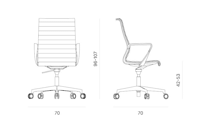 Регулируемое по высоте вращающееся офисное кресло Quadrifoglio Group дизайн-офис ARCH-00133312 - Вид №12
