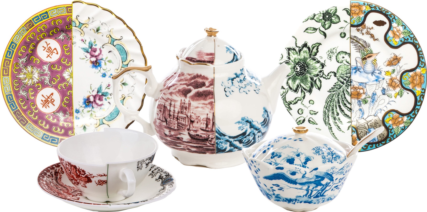 10671852 Seletti Сервиз чайный Seletti Гибрид на 6 персон 20 предметов Фарфор 