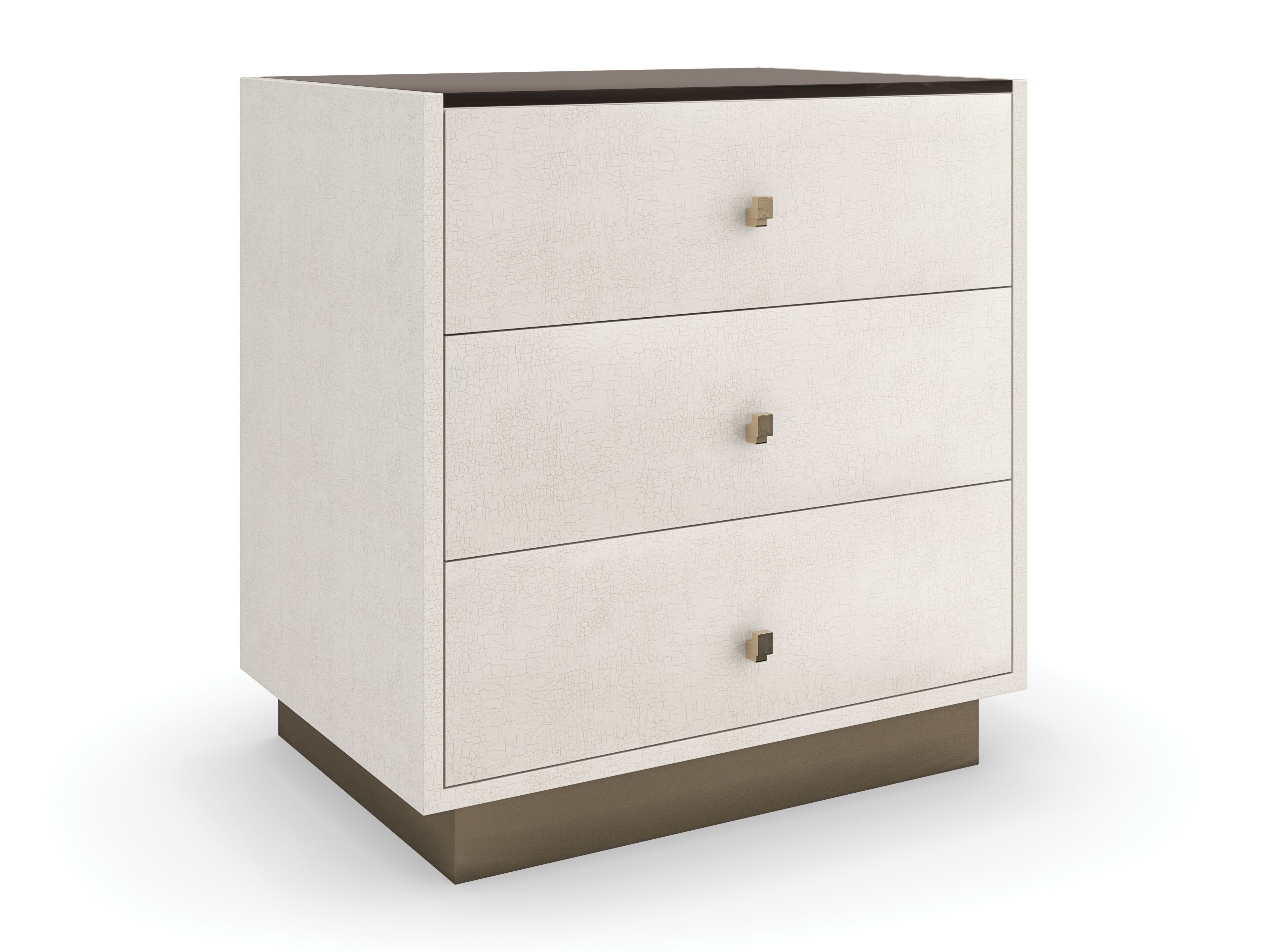 Прямоугольная тумбочка со стеклянной столешницей и ящиками Caracole ILIAD ARCH-00050939