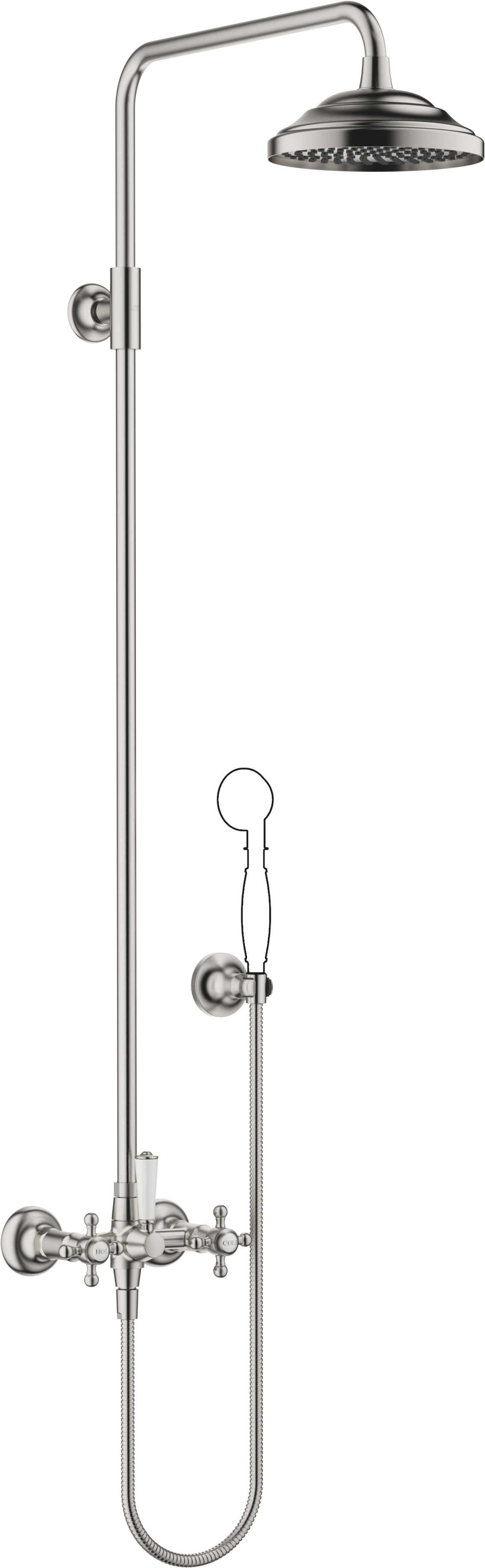 MADISON Showerpipe со смесителем для душа без ручного душа - матовая платина