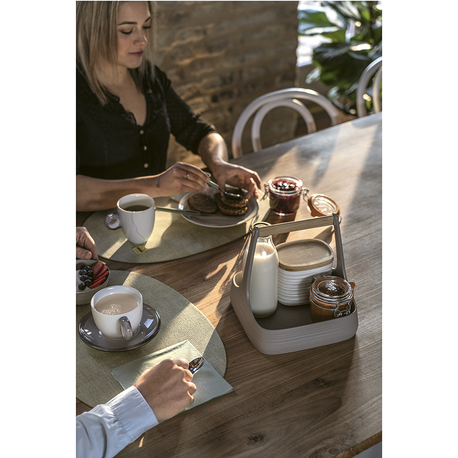 22604622 Салфетка подстановочная овальная двухсторонняя fabric, темно-серая Guzzini  - Вид №2