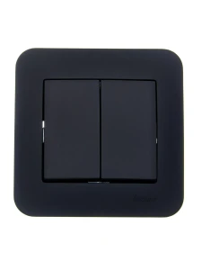 ASTI Выключатель двойной чёрный бархат