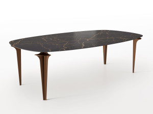 Овальный керамический обеденный стол