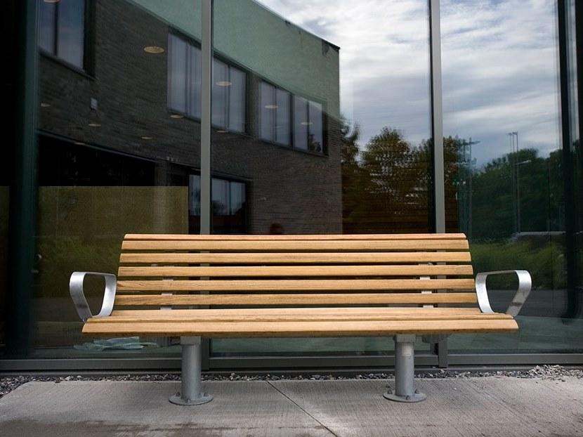 VESTRE Скамейка из стали и дерева с подлокотниками Urban sun-id-1367535 - Вид №2