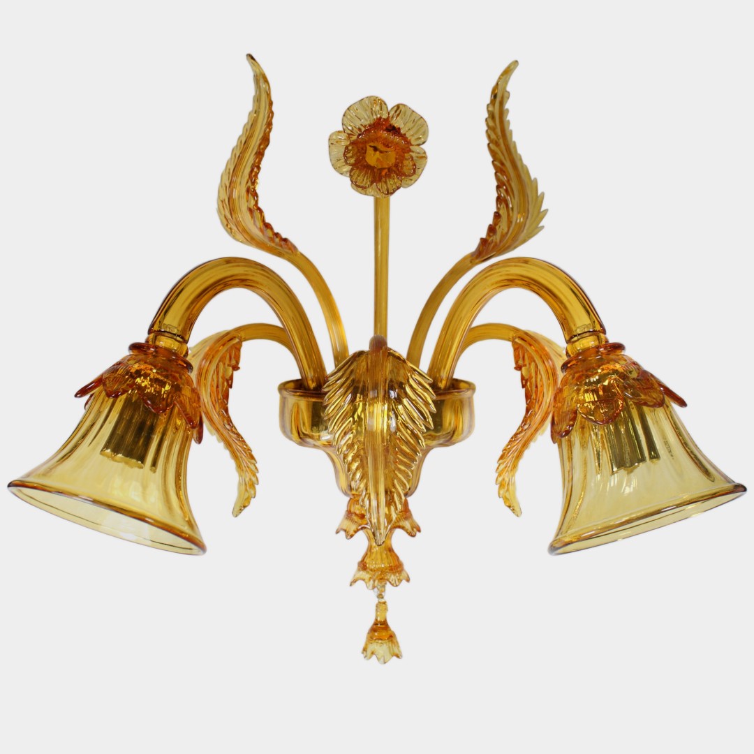 1296 ORIGINALMURANOGLASS Настенный светильник Бра Ка Да Мосто на 2 лампочке - Венецианский Venetian - муранское стекло 40 см CLASSICO - Вид №1