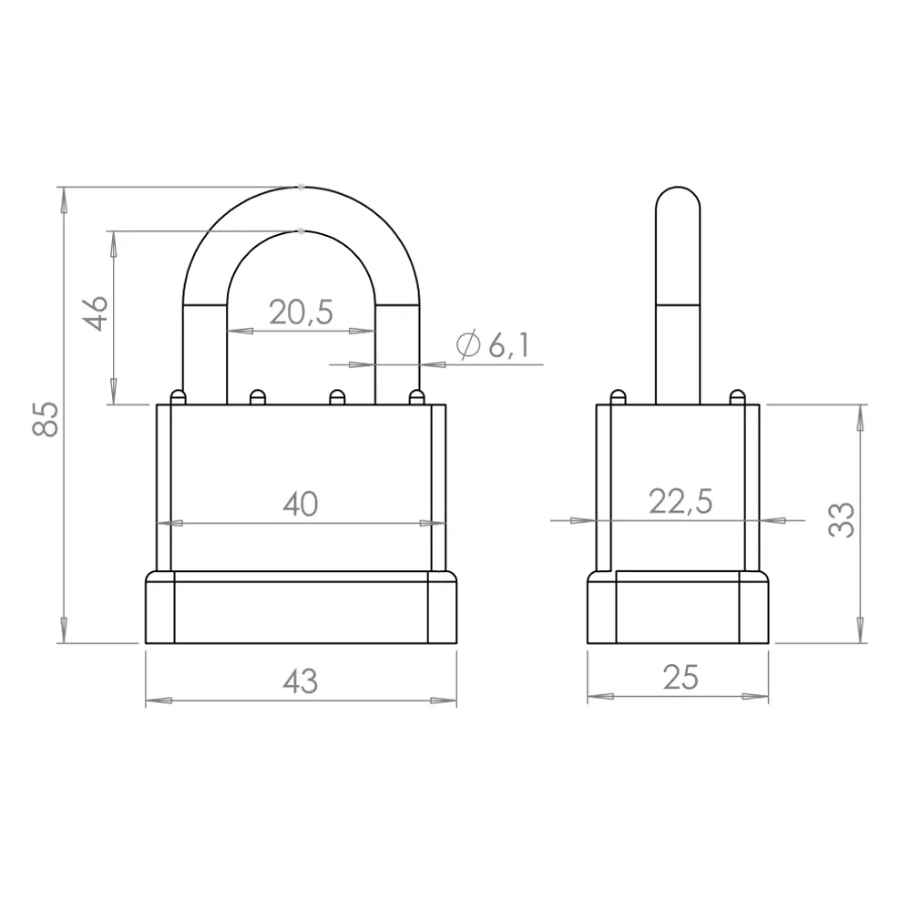 Навесной замок Punto PK-6540L с защитой от коррозии 89408413 STLM-1568807 - Вид №1