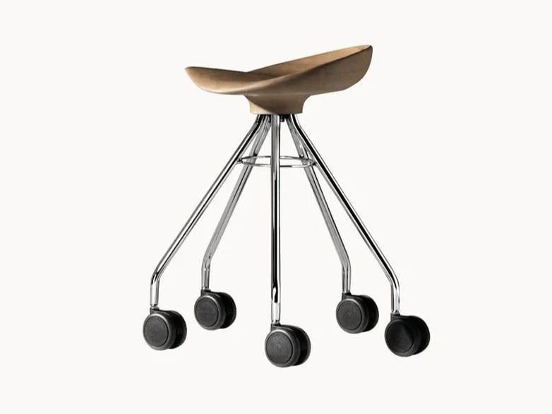 Низкий табурет на деревянном насесте с колесами BD Barcelona JAMAICA ARCH-00130493 - Вид №1