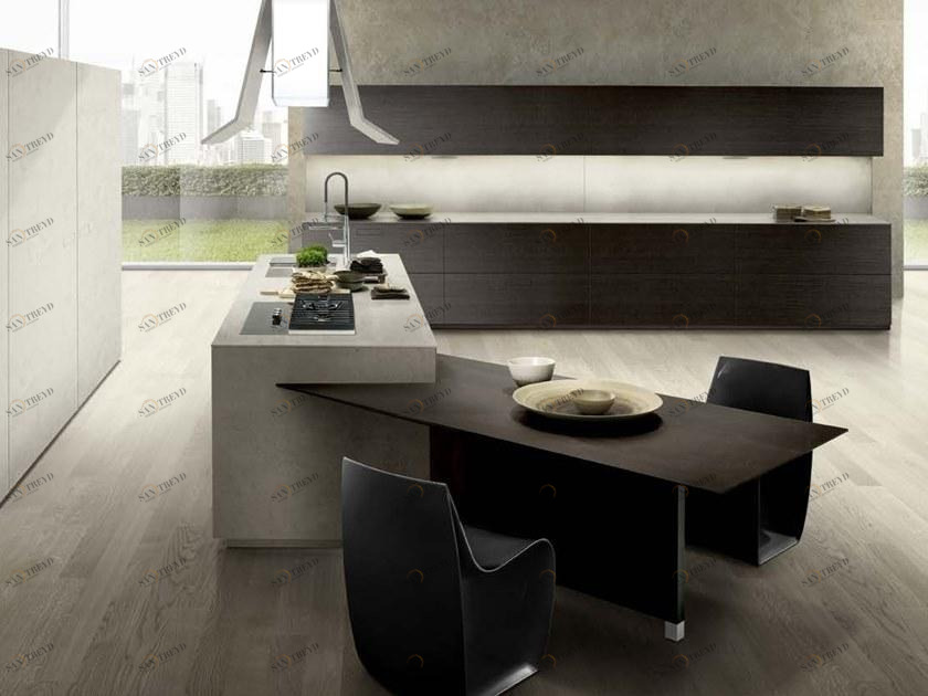 Composit Кухня с островом со встроенными ручками Touch sun-id-1493702