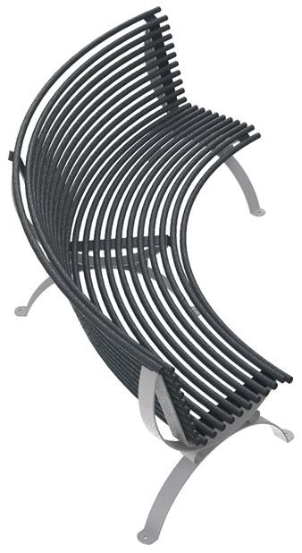 Lazzari Изогнутая металлическая скамья со спинкой Positano sun-id-1487510 - Вид №1