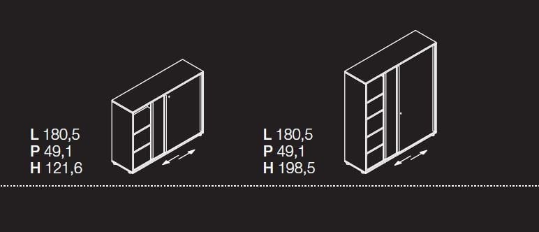 Модульная офисная мебель с раздвижными дверями Las Mobili универсальные контейнеры Evo ARCH-00039921 - Вид №2