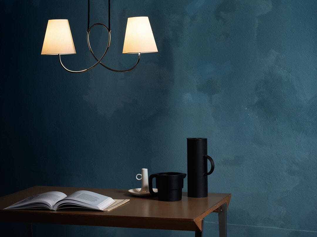 Подвесной светильник из металла и шелка Kalmar POSTHORN ARCH-00075572 - Вид №4