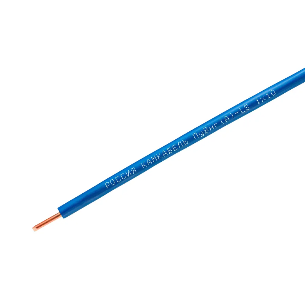 Провод Камкабель ПУВ 1x10 на отрез ГОСТ цвет синий STLM-2030550 - Вид №1