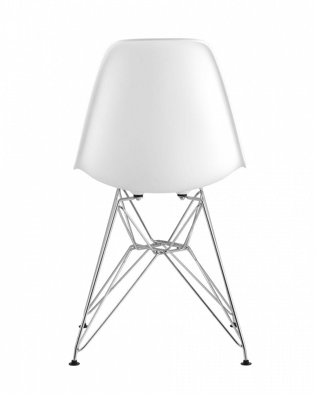 Стул со спинкой белый с металлическими ножками Eames EAMES ДИЗАЙНЕРСКИЕ, EAMES DSR 00-3881993 Белый  - Вид №2