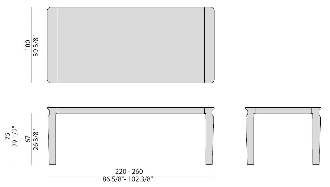 Выдвижной прямоугольный обеденный стол из грецкого ореха Porada двадцать четыре ARCH-00071978 - Вид №7