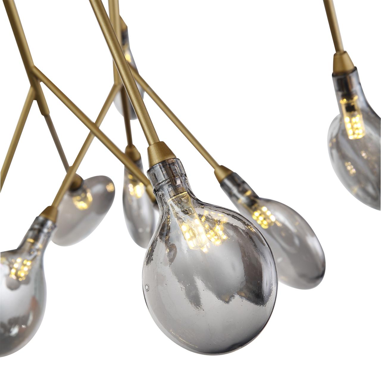 Люстра светодиодная подвесная золото 45 ламп ST Luce Riccardo SL411.213.45 ST LUCE ДИЗАЙНЕРСКИЕ, RICCARDO 328595 Золото;коричневый  - Вид №1