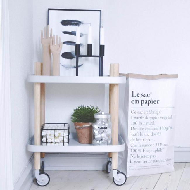 Сервировочный стол на колесиках Block 64х50х35 см, белый Normann Copenhagen 602202 - Вид №5