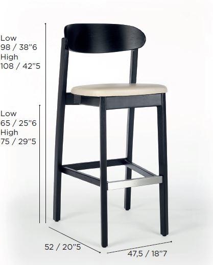 Wildspirit Высокий деревянный табурет со встроенной подушкой Arch sun-id-1490238 - Вид №9