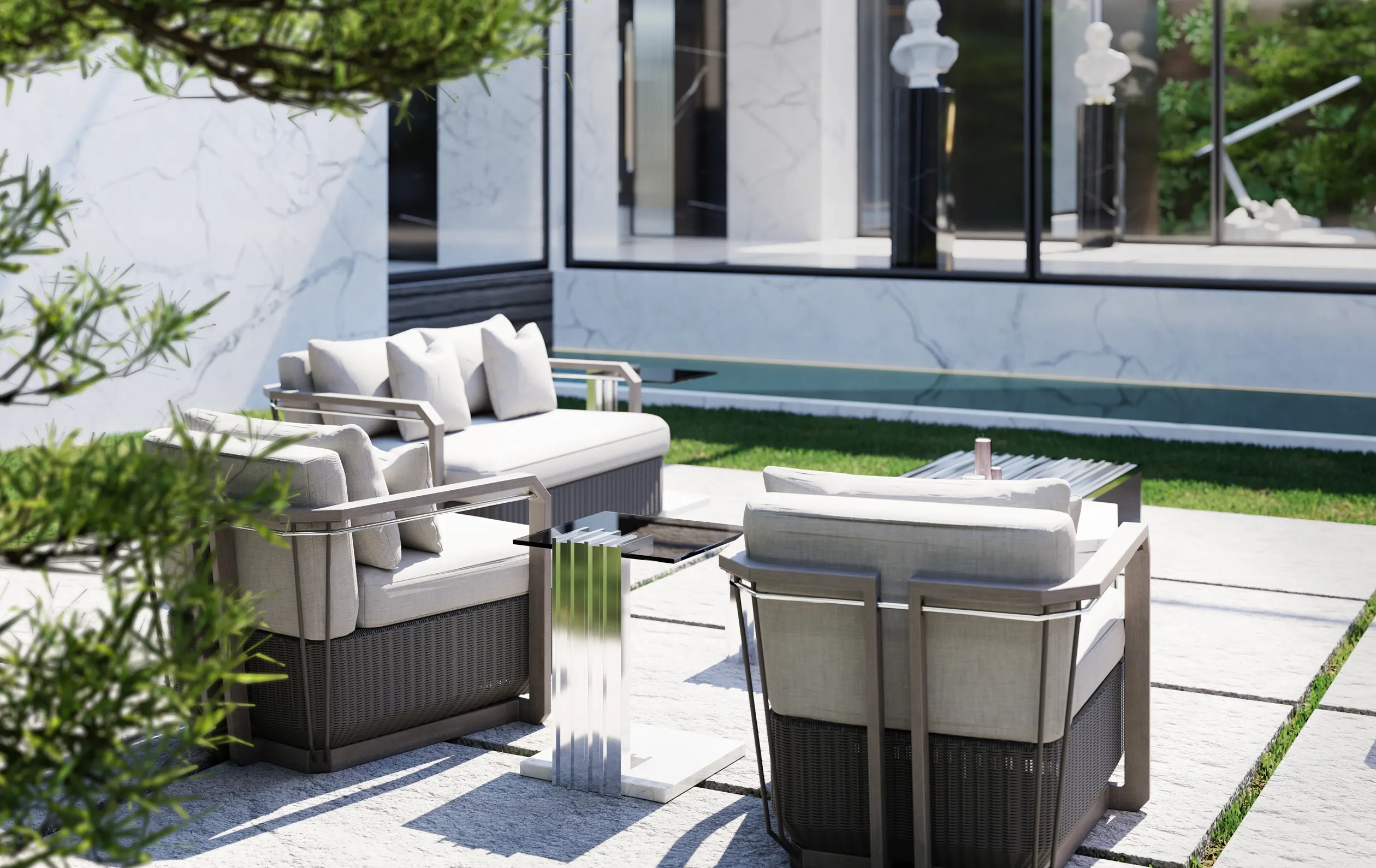 Серый столик LUXXU Vertigo 297 - Вид №1