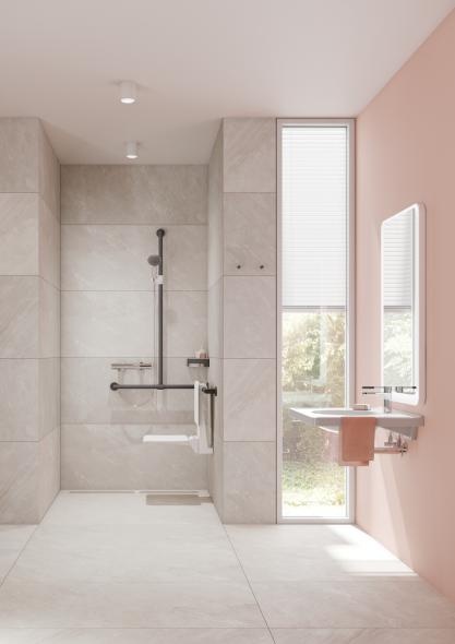 900.35.30560 Поручень для душа с выдвижным держателем для душа HEWI Greifen  - Вид №4