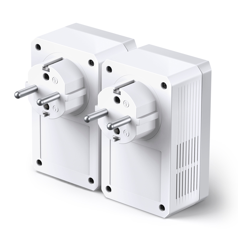 TL-PA4010PKIT Av600 powerline adapter with ac pass through starter kit, ultra compact size, 10/100mbps, twin pack TP-Link Santreyd  - Вид №1