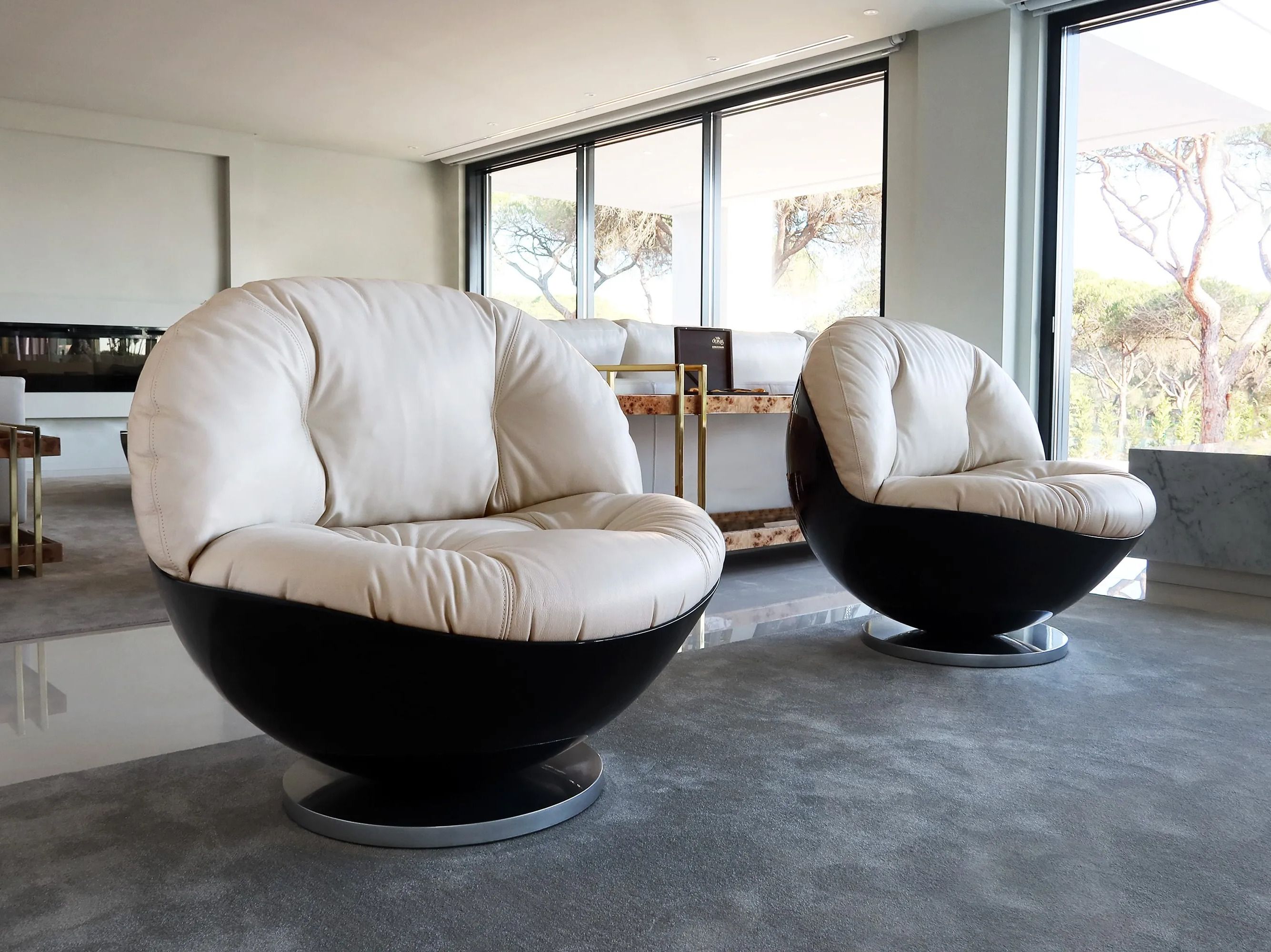 Кожаное вращающееся кресло с каркасом из стекловолокна GANSK Bola ARCH-00072131 - Вид №4