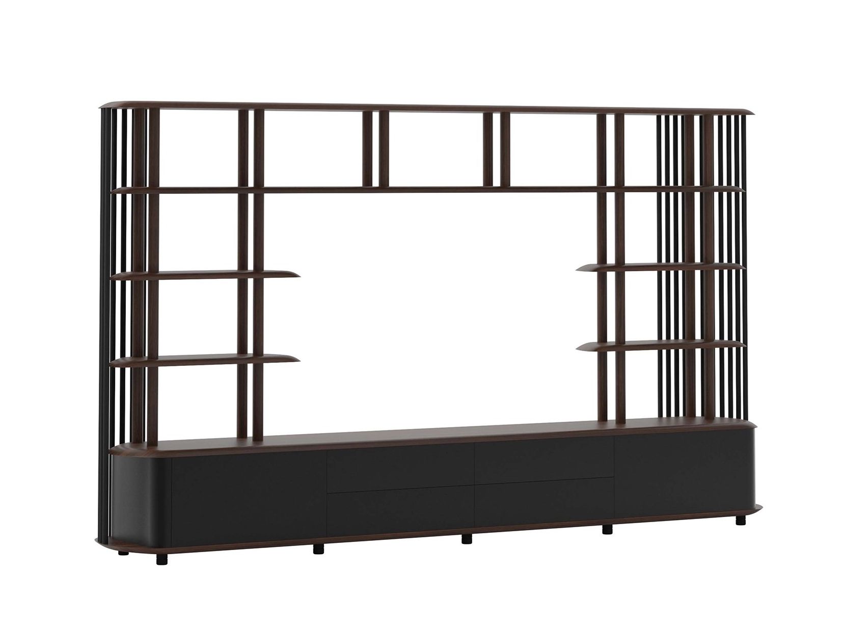 Отдельно стоящая деревянная облицованная стена с подставкой для телевизора Ersa ECLIPSE ARCH-00068121 - Вид №2