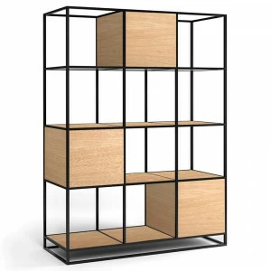 Стеллаж для книг черный Kvadra 3 black INTELLIGENT DESIGN СТЕЛЛАЖИ KVADRA 260791 Бежевый;черный