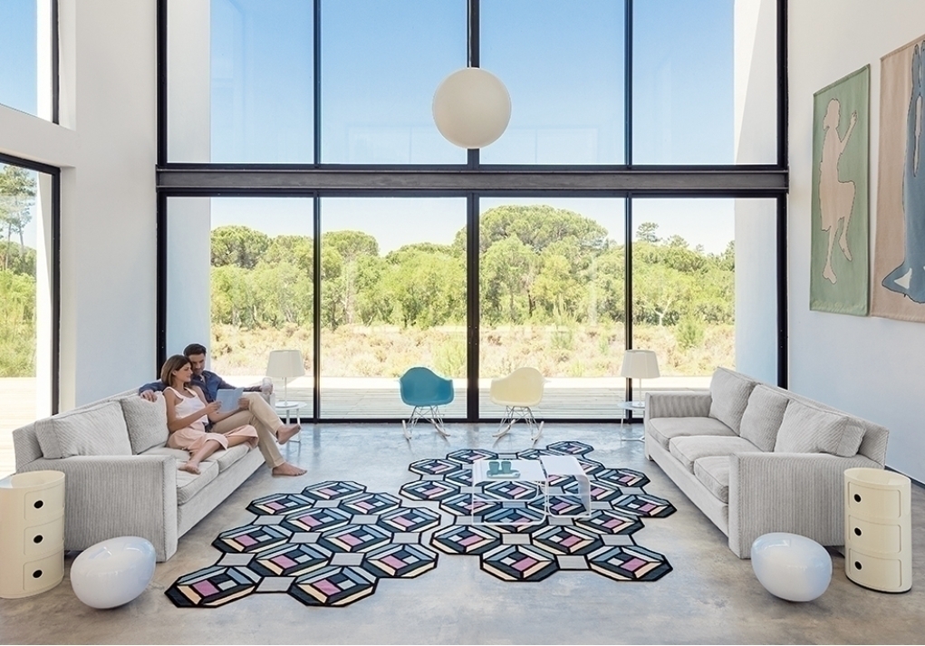 054114 Ковер Tetragon Blue 147x213 GAN Parquet - Вид №2