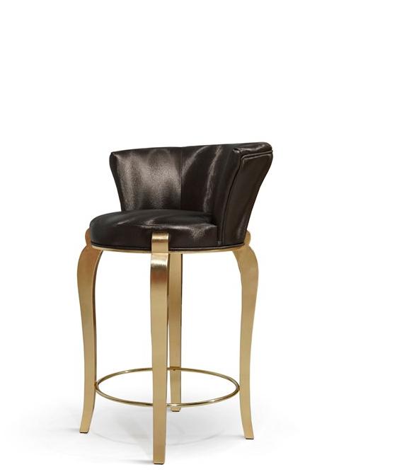 KOKET Высокий кожаный табурет с подставкой для ног Deliciosa sun-id-1484435 - Вид №3