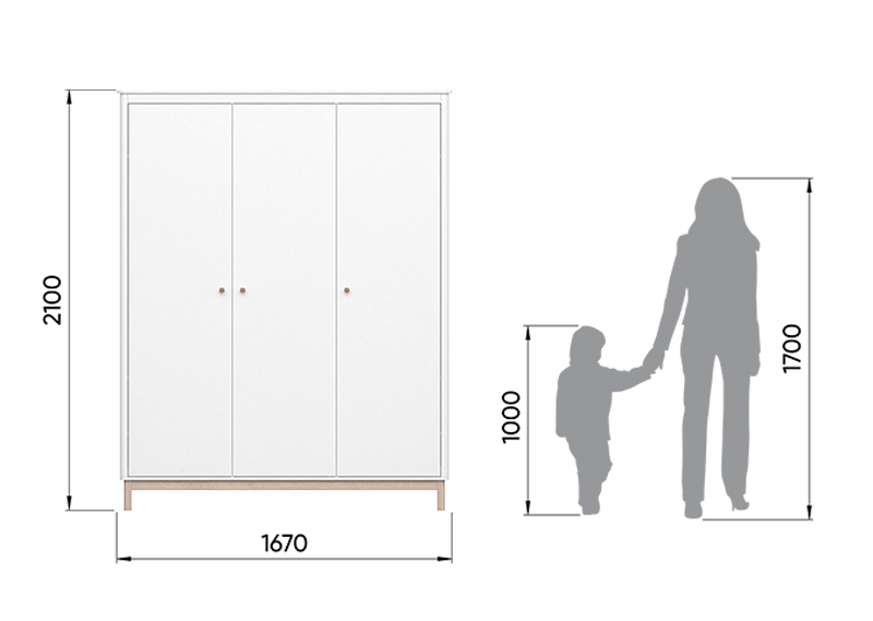 Шкаф трехдверный Classic белый ELLIPSE ELLIPSE CLASSIC 351705 Белый Santreyd  - Вид №6