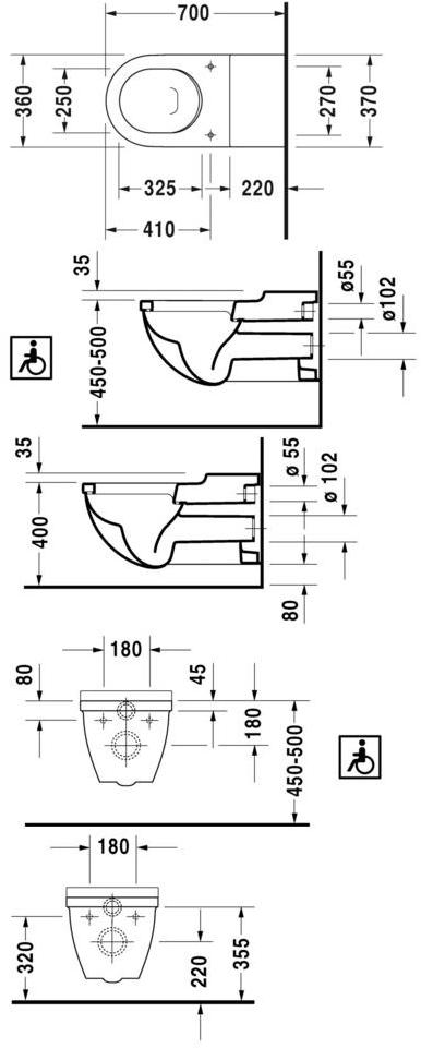 220309 Подвесной унитаз настенный Белый Duravit Starck 3 Германия - Вид №1