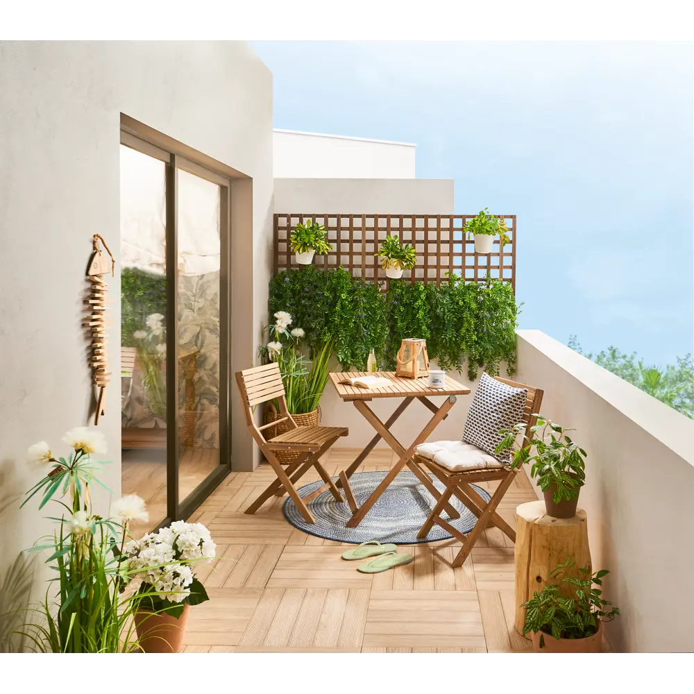 Набор садовой мебели Naterial Origami складной акация: стол и 2 стула STLM-2011954 - Вид №13