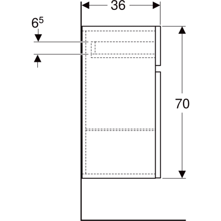 501.921.JK.1 Шкафчик Geberit Renova Plan однодверный с одним выдвижным ящиком Geberit  - Вид №4