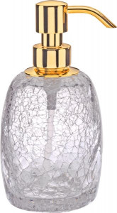 6603/GO-OPG Surya Crystal, дозатор овальный с помпой V5, цвет золото - прозрачное стекло
