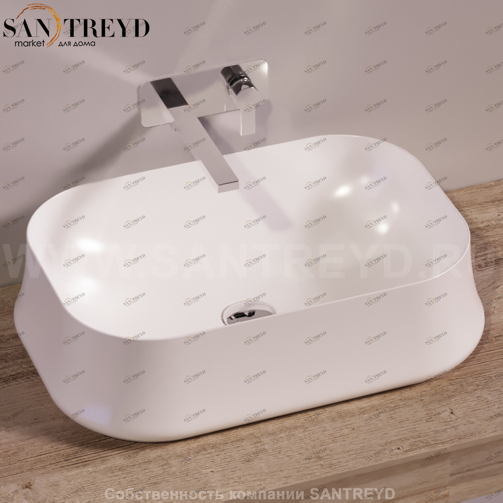 SH08BIANCO Накладная раковина на столешницу  прямоугольная Simas Sharp