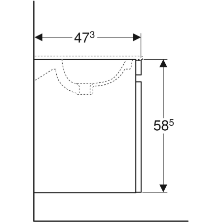 869563000 Шкафчик для встраиваемой раковины Geberit Renova Plan, с одним выдвижным и одним внутренним выдвижным ящиком Geberit  - Вид №31