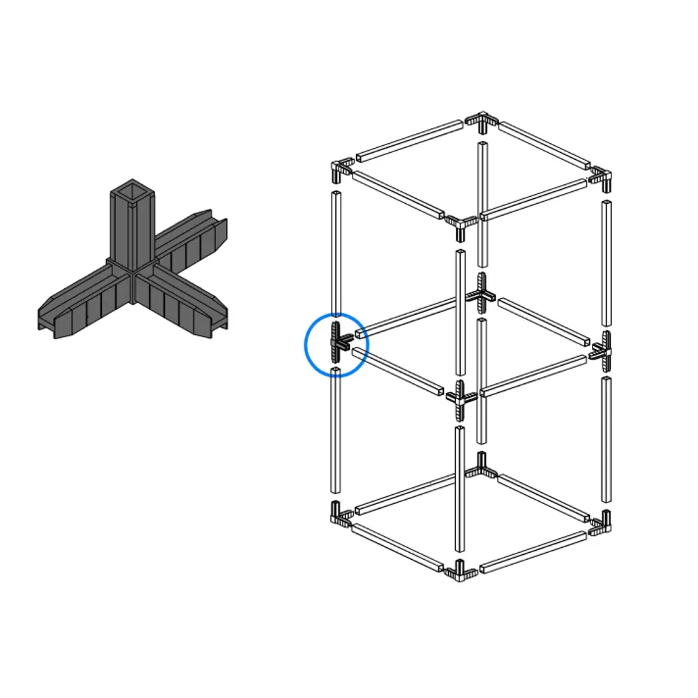 Santreyd Коннектор 4 для мебельных систем в графитовом цвете 87690776 STLM-0074935 - Вид №2