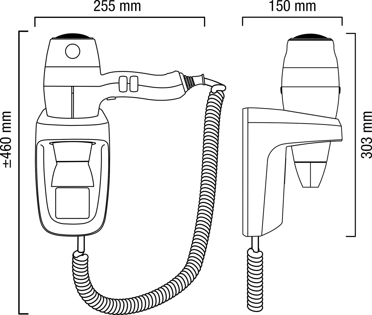 Valera Silent Jet Protect 1200 White Мод.586.11 / 044.04 - 1200 Вт - Профессиональный фен с настенным держателем 55861101  - Вид №1
