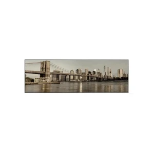 91336300 Картина в раме Alumoart "View of the Brooklyn bridge" 50x150 см, крепление через профиль STLM-0829549