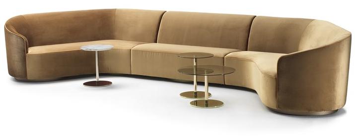 Marelli Изогнутый диван из ткани Moon sun-id-1418419 - Вид №3