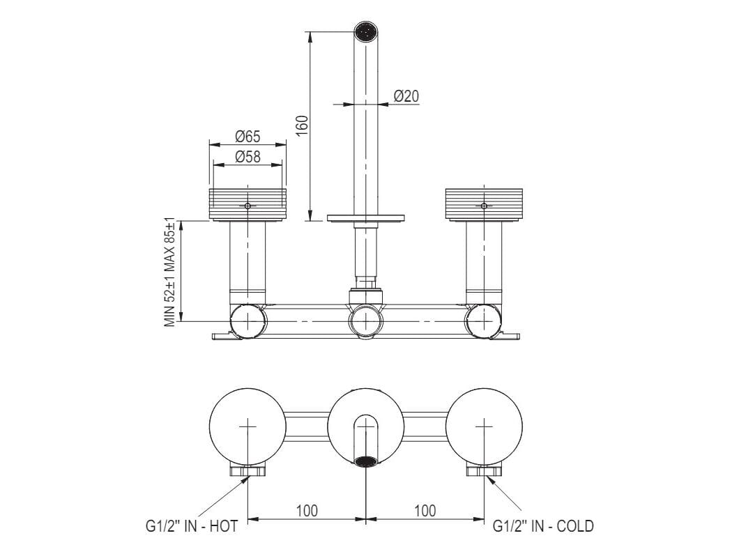 Смеситель для раковины из нержавеющей стали с 3 отверстиями Super Inox OPLUS ARCH-00029765 - Вид №2