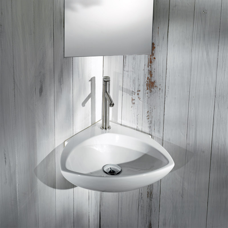 L236T0R1V1.100 Угловая раковина треугольная A. e T. Italia SPOT Белый глянцевый AeT ITALIA - Вид №1