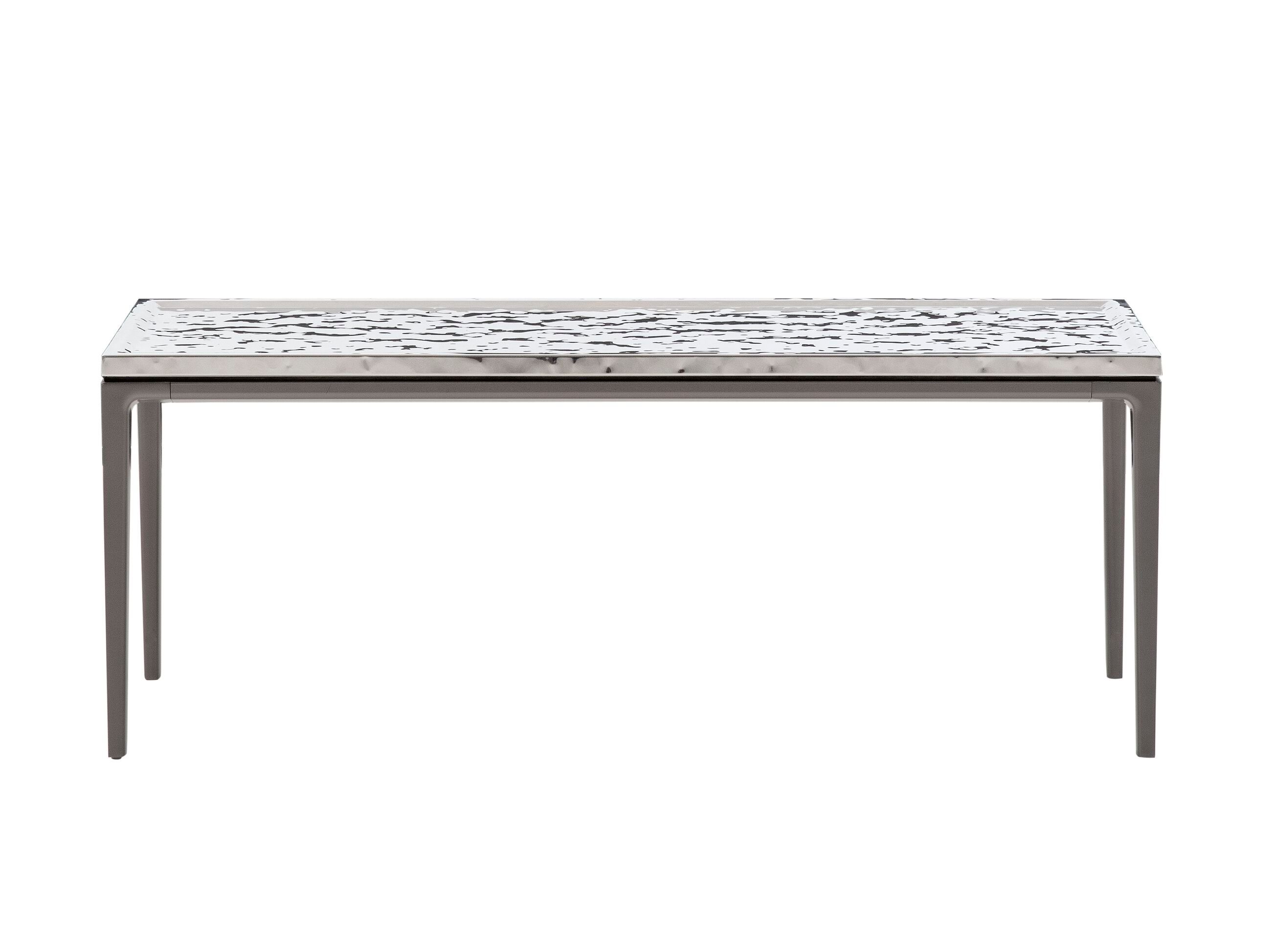 Прямоугольный консольный стол с кованым зеркальным стальным верхом Maxalto Soleide ARCH-00107166