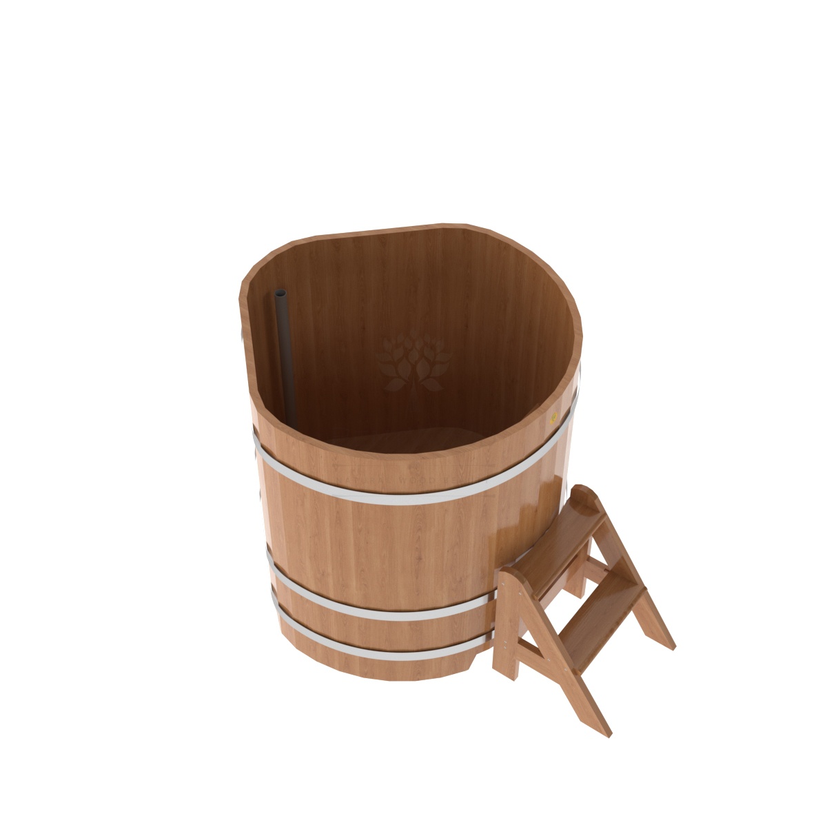 1345 Купель угловая из дуба 1,03х1,03х1,1 натуральная Alyarus  - Вид №1