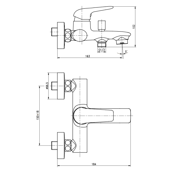 35-05P EVA  Смеситель для ванны  ARGO kran  - Вид №1
