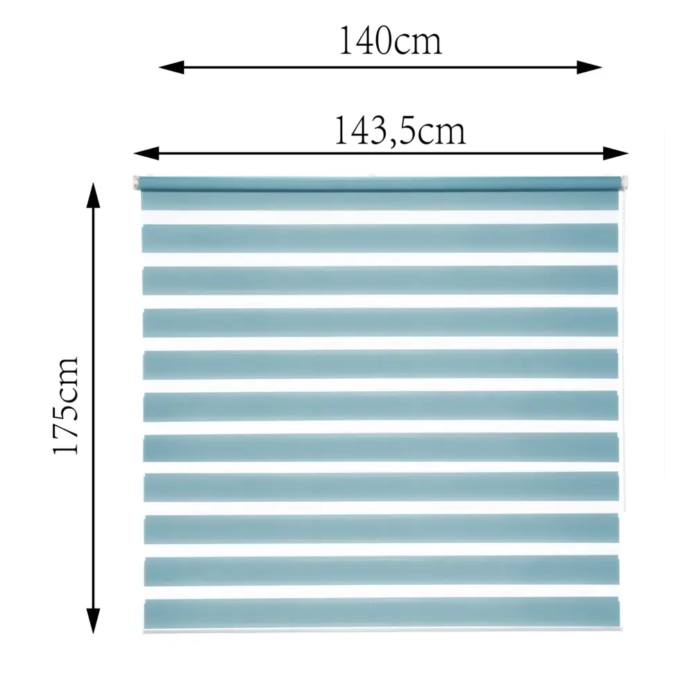 Штора рулонная день-ночь Inspire Peter 140x175 см бирюза Aqua 3 82691028 STLM-2203087 - Вид №2