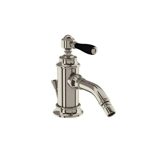 Смеситель однорычажный для биде, 1 отв, ручка - левер чёрная, никель [ARC13 + ARC66 NKL] Arcade Burlington ARC13, ARC66 NKL - Вид №1