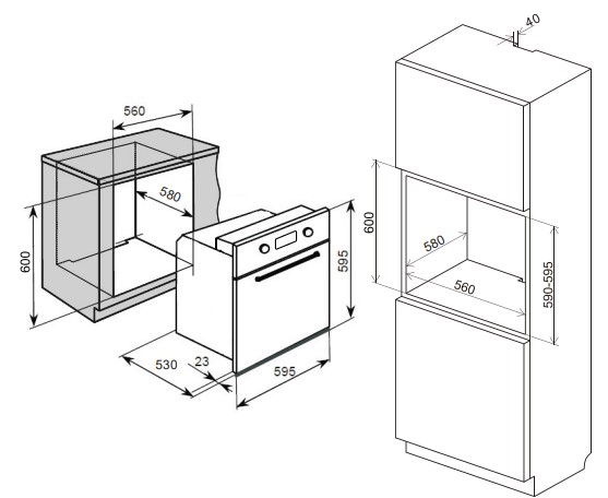 9163314 Электрический духовой шкаф LEX EDS 101 GR серый STDN-0132316 - Вид №7