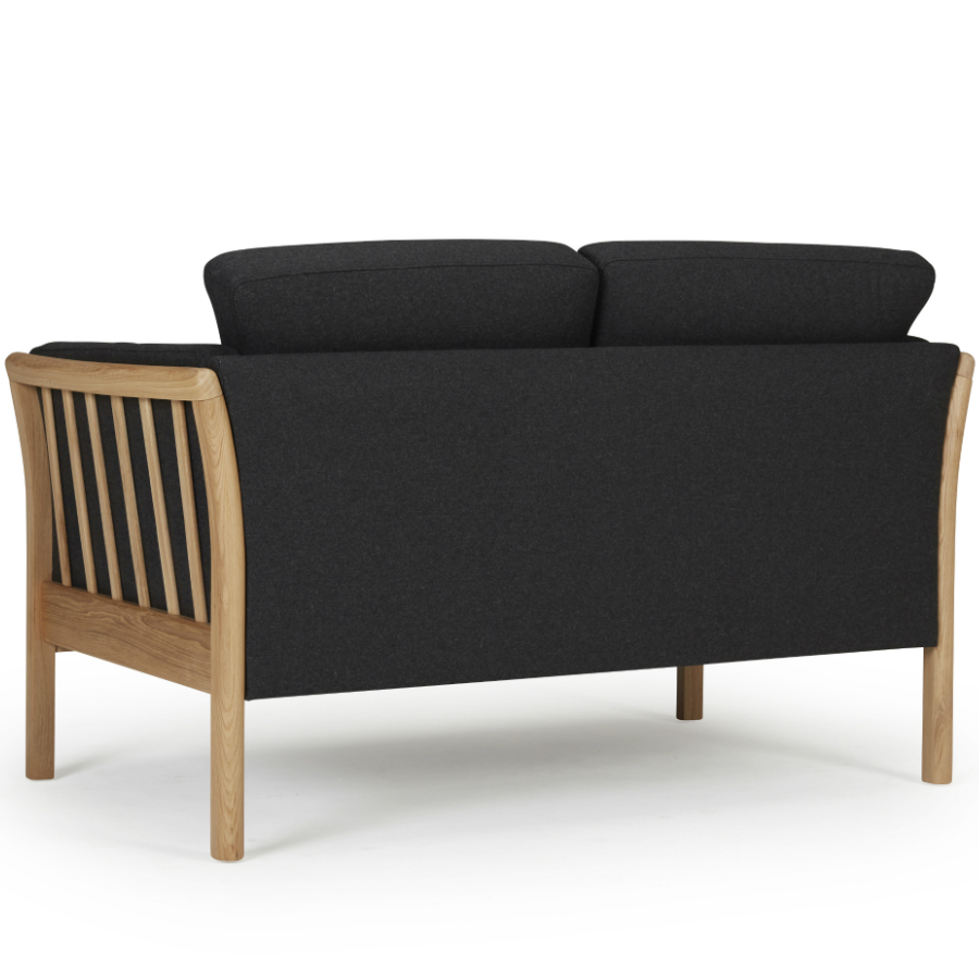 Диван двухместный Aya, цельный лакированный дуб, темно-серый Kragelund 12902202525 - Вид №4